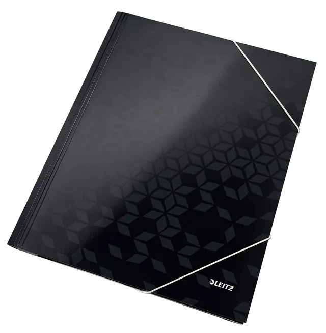 leitz-wow-3-klappen-mappe-39820095-schwarz-a4-f-r-bis-zu-150-blatt-mit-gummizug image 1