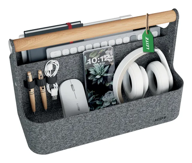 leitz-schreibtisch-organizer-mit-griff-filz-dunkelgrau-38-x-19-x-25-5-cm image 1