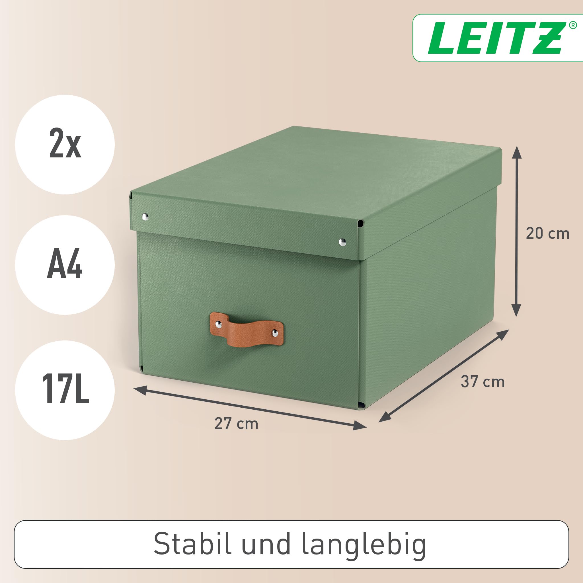leitz-puro-aufbewahrungsbox-medium-mit-deckel-17-l-2er-set-in-gr-n-26-x-35-x-20- image 4