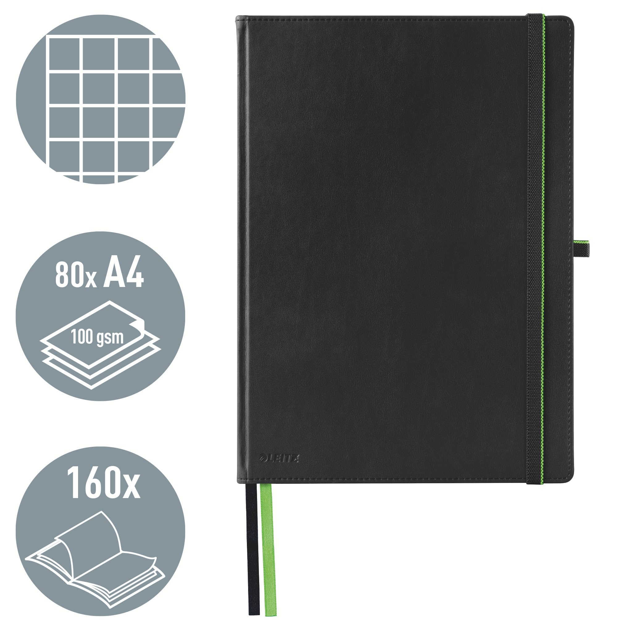 leitz-complete-notizbuch-a4-kariert-160-seiten-schwarz image 2