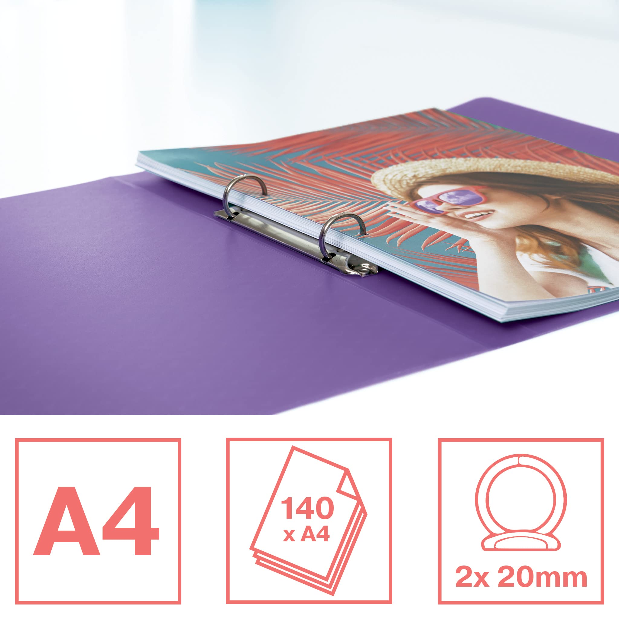 esselte-colour-breeze-a4-ringordner-25-mm-lavendel-2-ringe-f-r-140-blatt image 2
