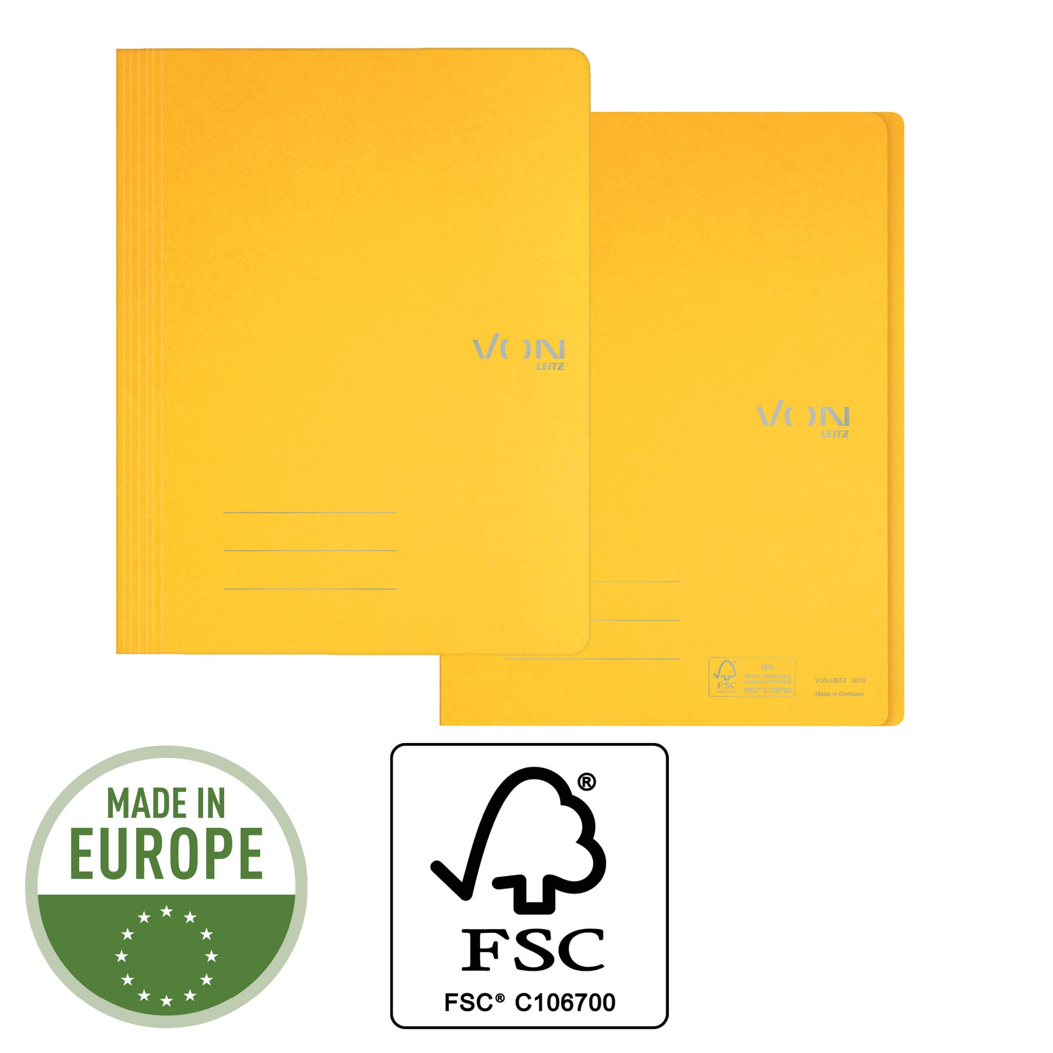von-leitz-schnellhefter-a4-karton-335-g-m-gelb-10er-pack-30130015 image 3