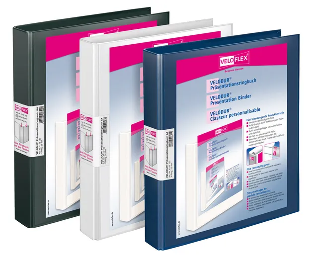 veloflex-pr-sentationsringbuch-velodur-din-a4-25-mm-4-d-ring-blau image 1