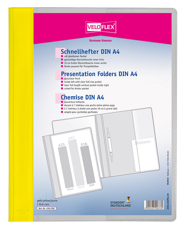 veloflex-schnellhefter-veloform-din-a4-pvc-gelb-vorderdeckel-glasklar image 2