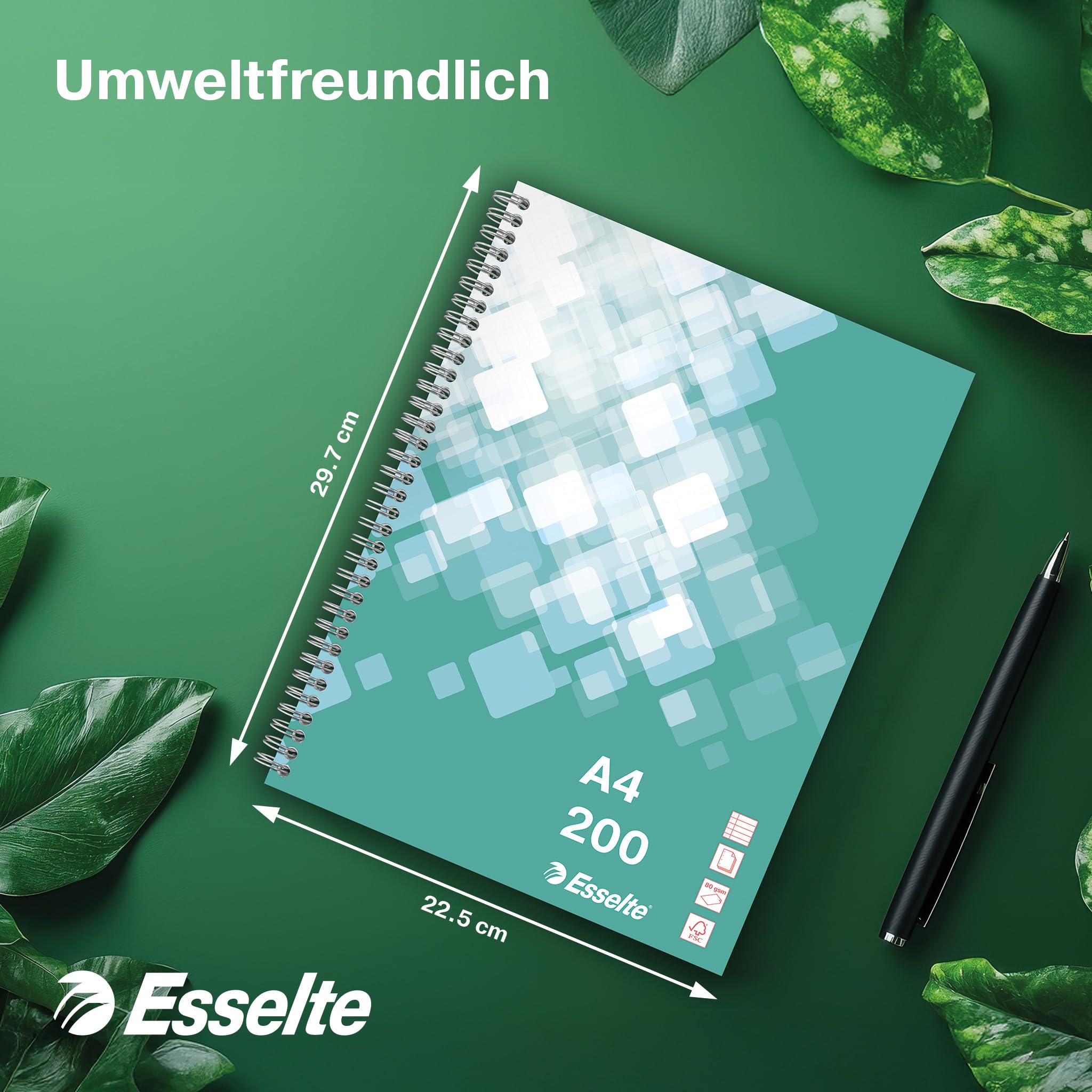 esselte-collegeblock-a4-liniert-gr-n-3er-pack-mit-doppelspirale-629017 image 6