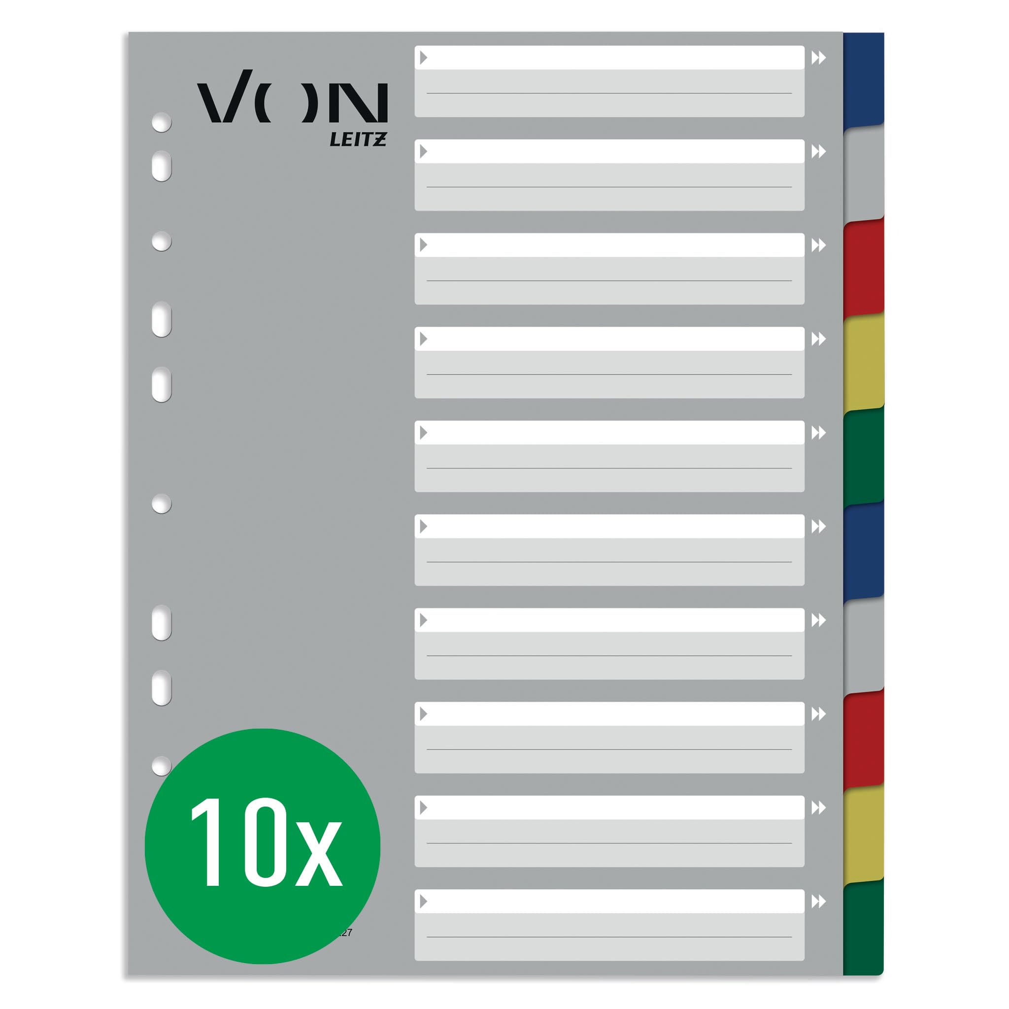 von-leitz-10er-pack-register-a4-6-teilig-mehrfarbig-pp-extra-breit-11-loch image 6