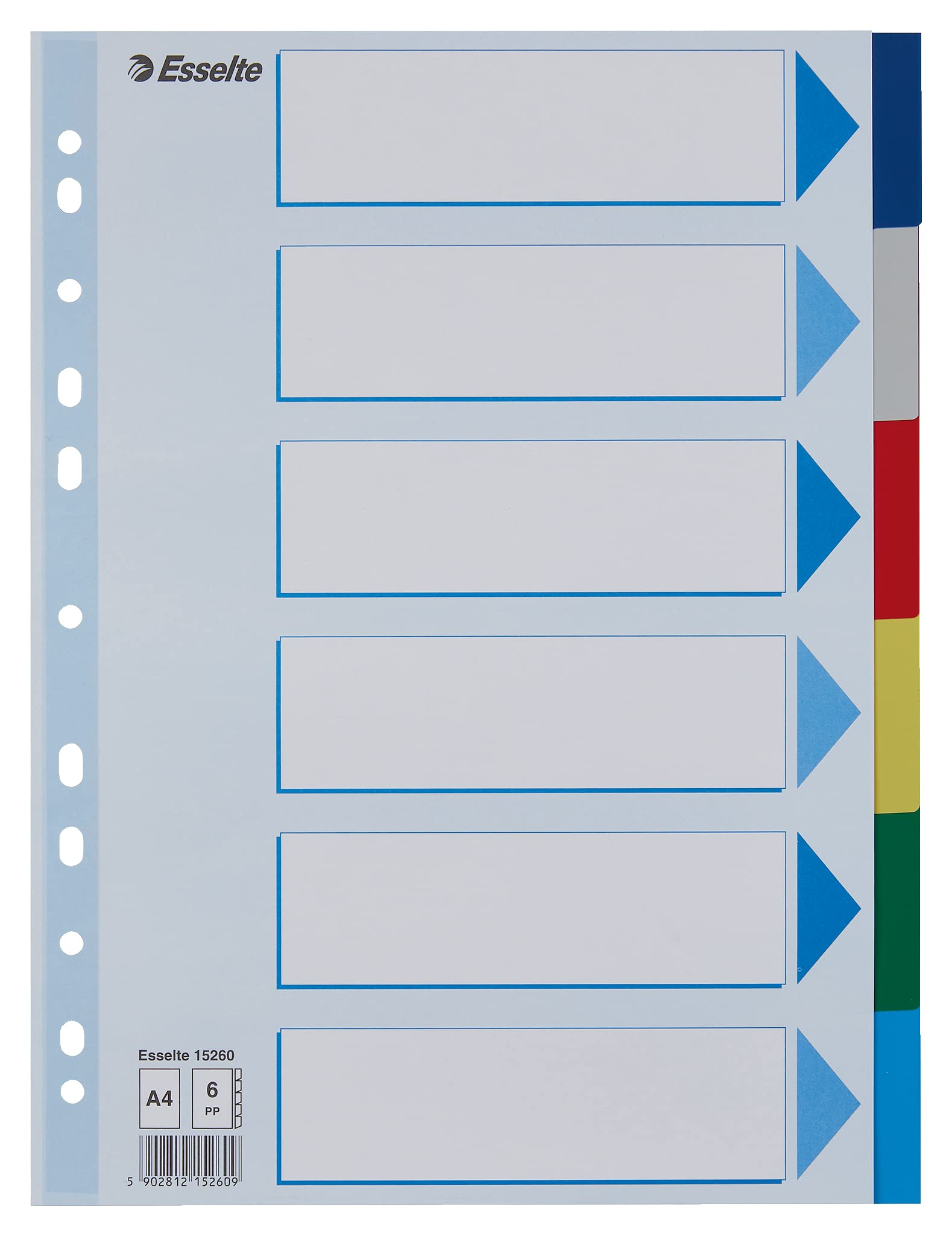 esselte-register-a4-12-teilig-mehrfarbig-kunststoff-mit-deckblatt image 3