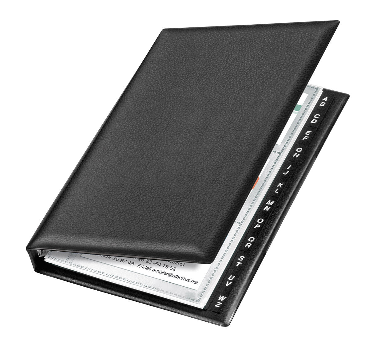 veloflex-visitenkartenringbuch-145x225-mit-12-h-llen-und-register-schwarz image 1