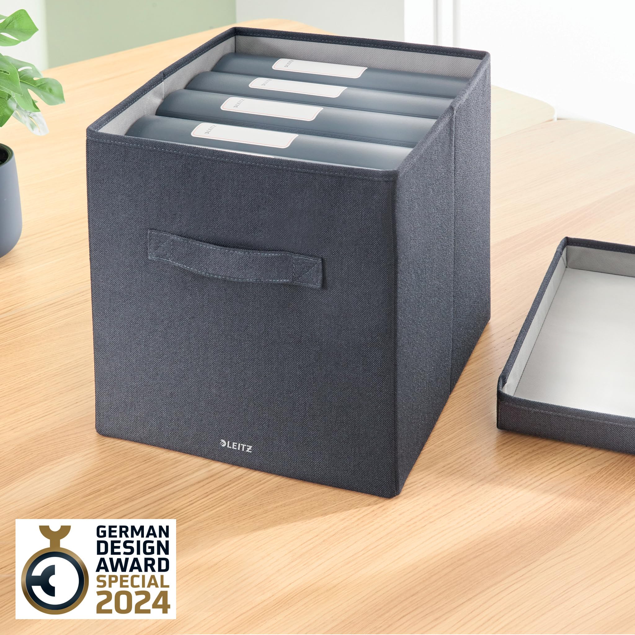 leitz-61450089-aufbewahrungsbox-mit-deckel-aus-stoff-gro-2er-set-samtgrau image 2