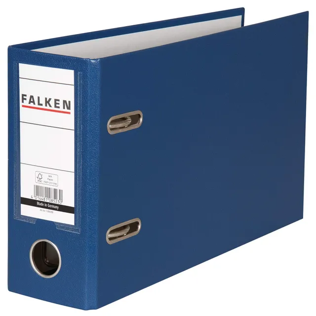 falken-pp-color-kunststoff-ordner-din-a5-quer-8-cm-blau-mit-wechselfenster image 1