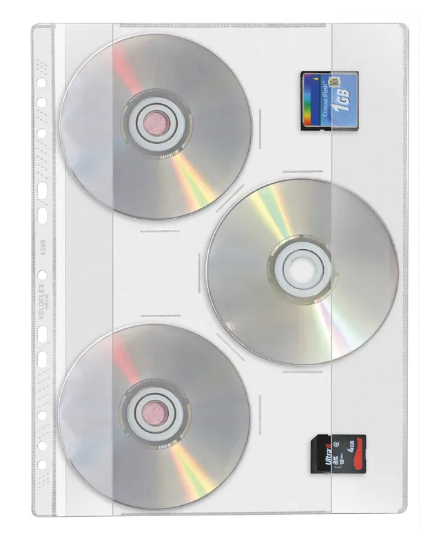veloflex-cd-h-lle-dbgm-din-a4-pp-f-r-3-cds-10er-sb-packung-glasklar image 1