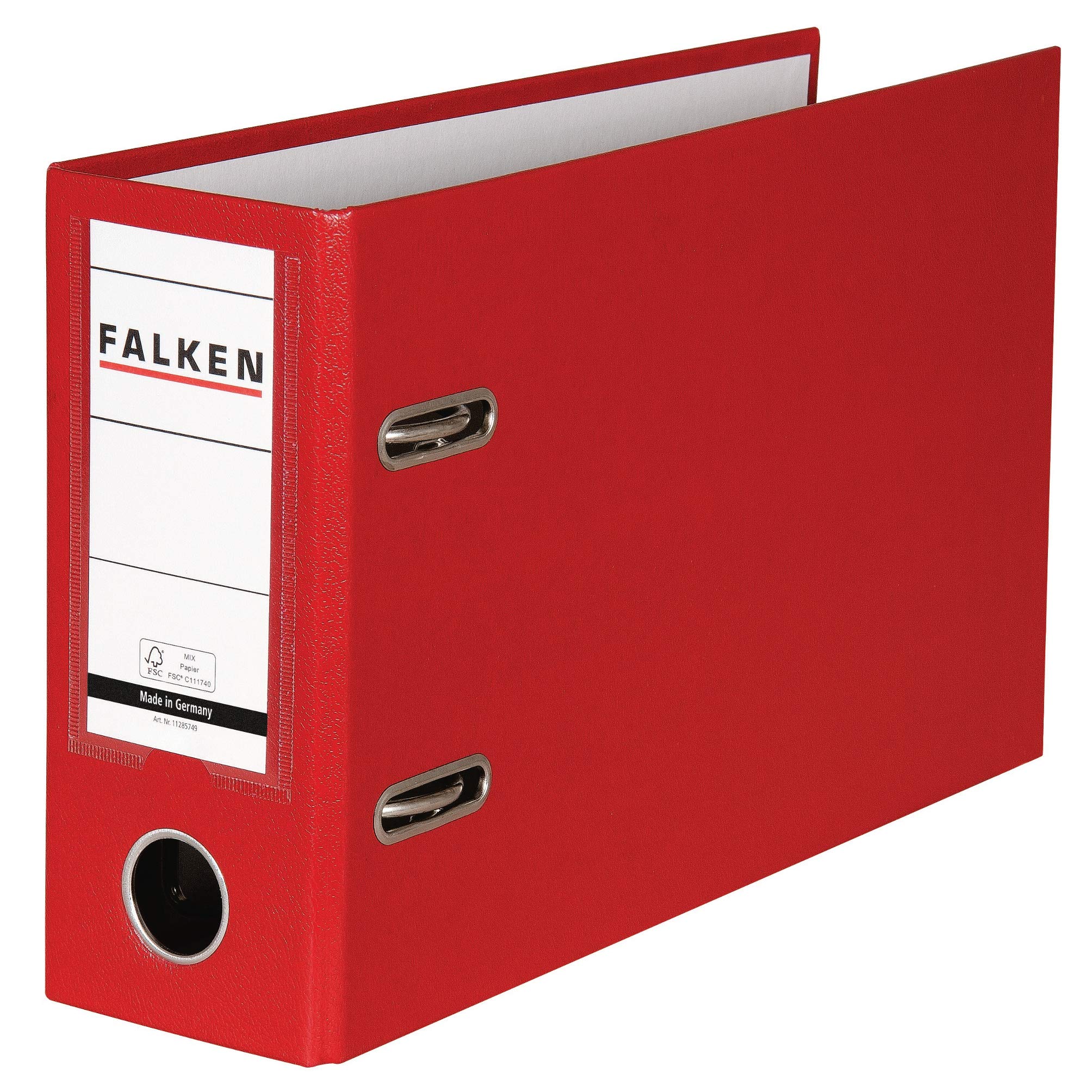 falken-pp-color-kunststoff-ordner-din-a5-quer-8-cm-rot-mit-wechselfenster image 1