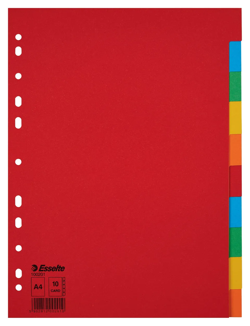 esselte-register-a4-10-trennbl-tter-mit-farbigen-taben-recyclingkarton-100201 image 1