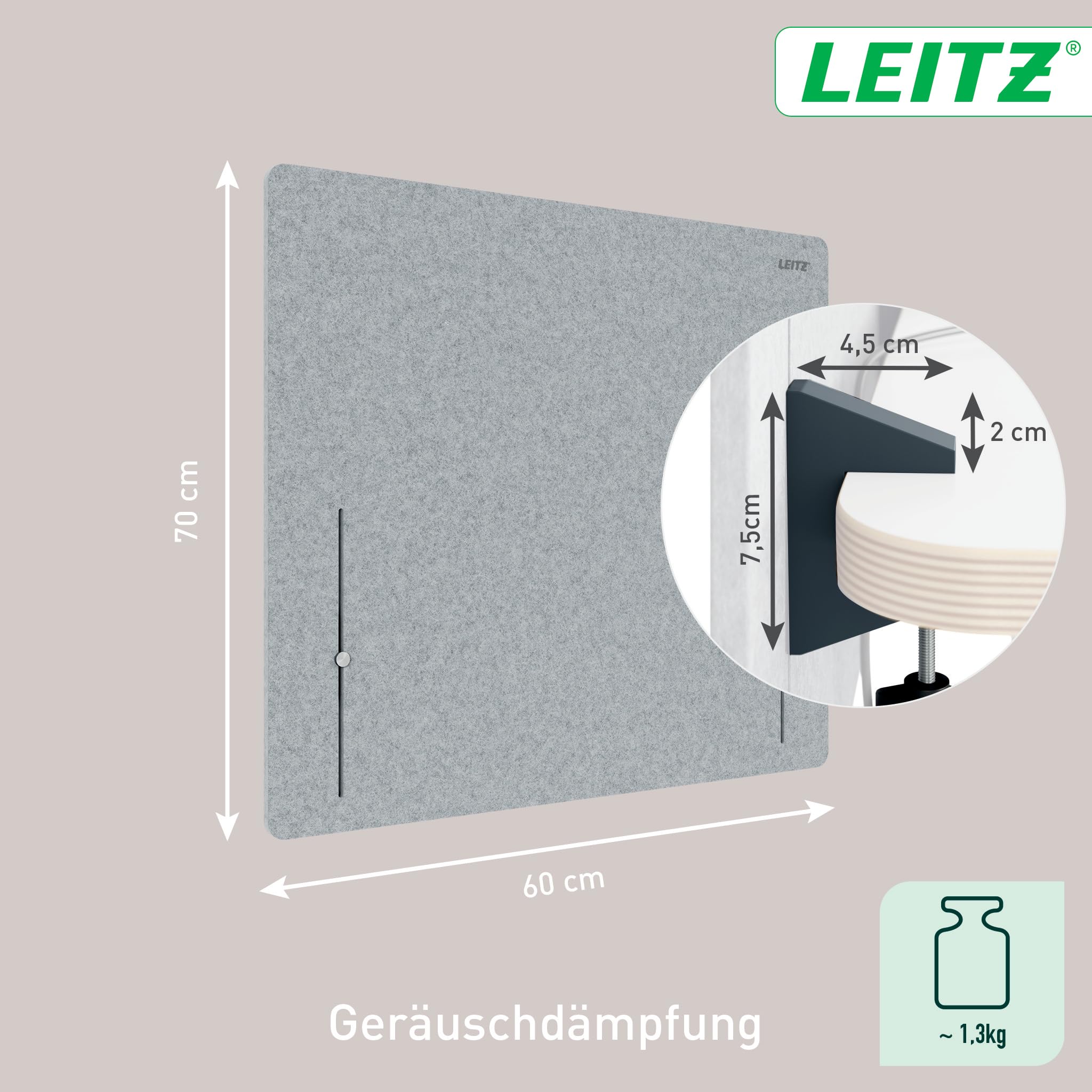 leitz-tischtrennwand-60x70cm-h-henverstellbar-mit-ger-uschd-mpfung image 7
